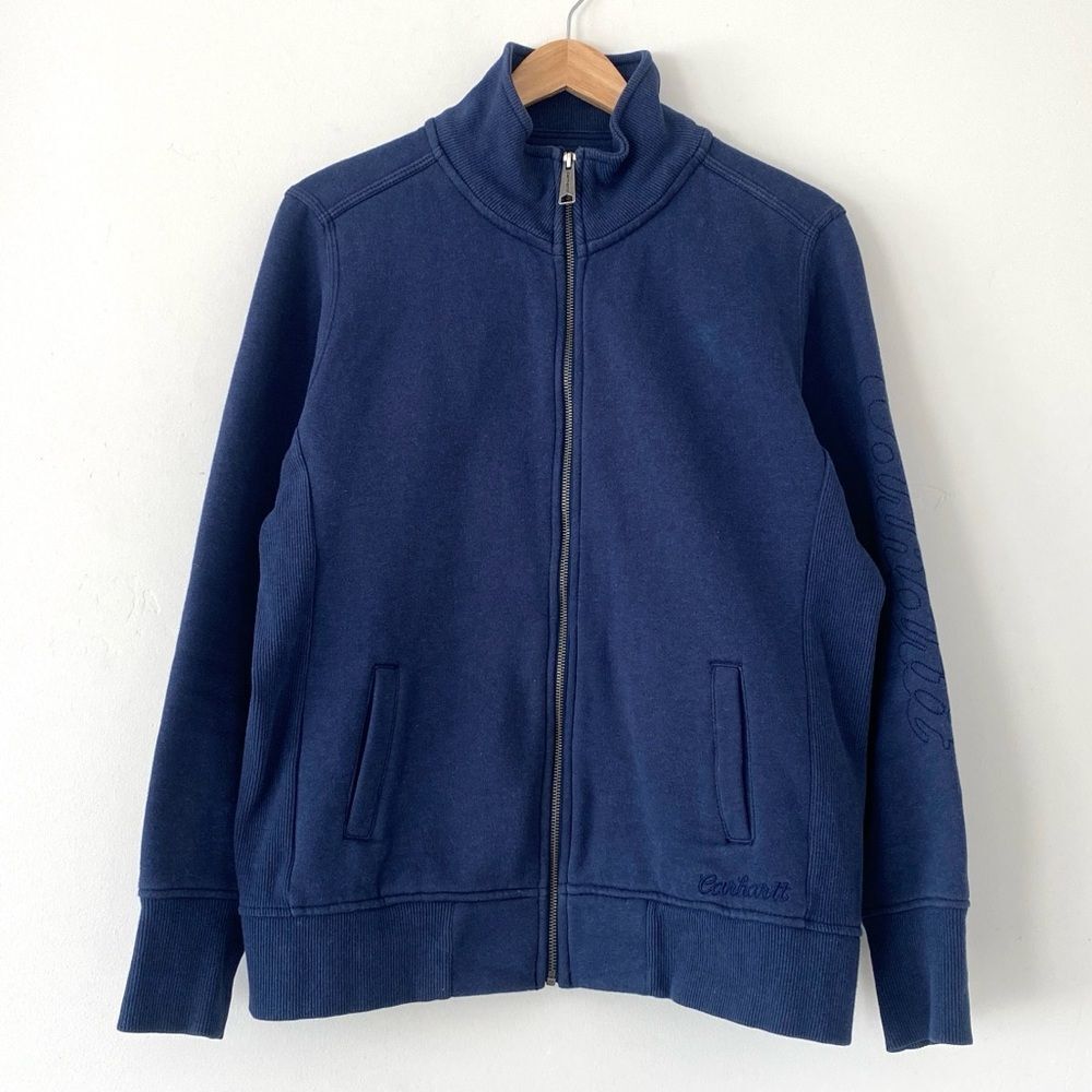 Carhartt Youth Deep Blue Full-Zip Jacket Sz XL (16-18) Logo embroidered Casual